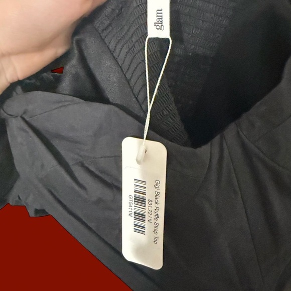 GIGI BLACK RUFFLE TOP - Picture 3 of 3